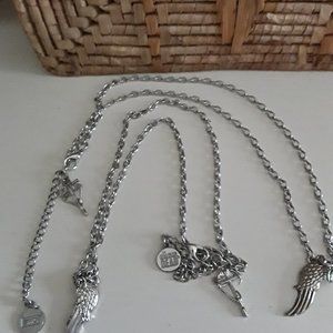 TWO Walking Dead Wing and Crossbow Necklaces UNISEX